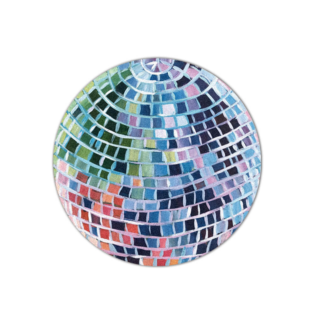 Disco Ball Color Block Faux Cashmere Round Rug - FunnyFuzzy