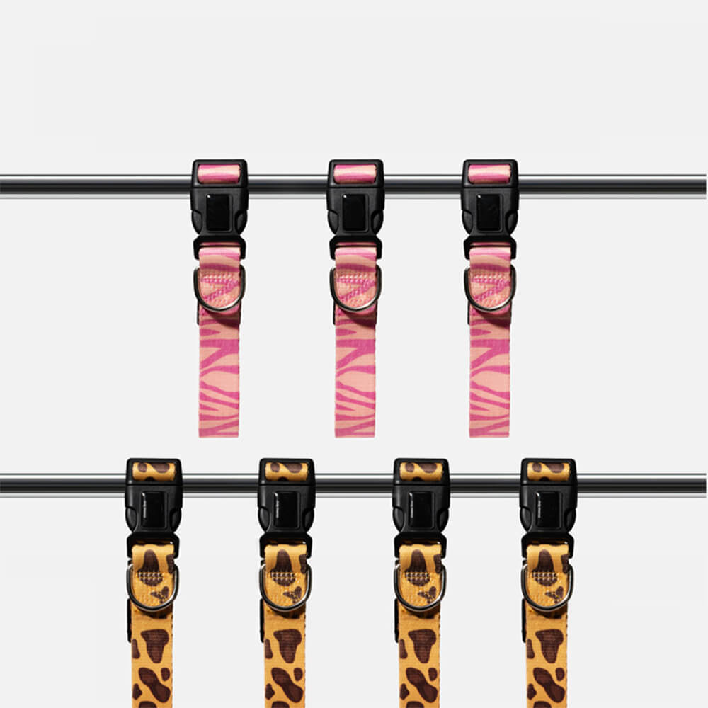 Fashion Print Nylon Lightweight Dog Collar Lead Walking Set