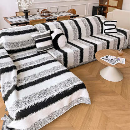 Fashion Striped Chenille Scratch-Resistant Sofa Protection Sofa Cover