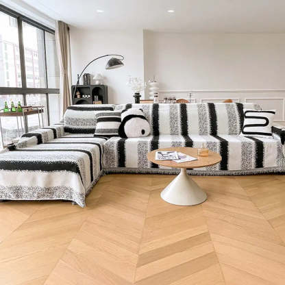 Fashion Striped Chenille Scratch-Resistant Sofa Protection Sofa Cover