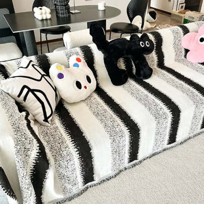 Fashion Striped Chenille Scratch-Resistant Sofa Protection Sofa Cover