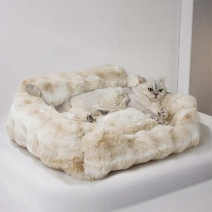 Faux Rabbit Velvet Fluffy Soft Dog And Cat Sofa Bed