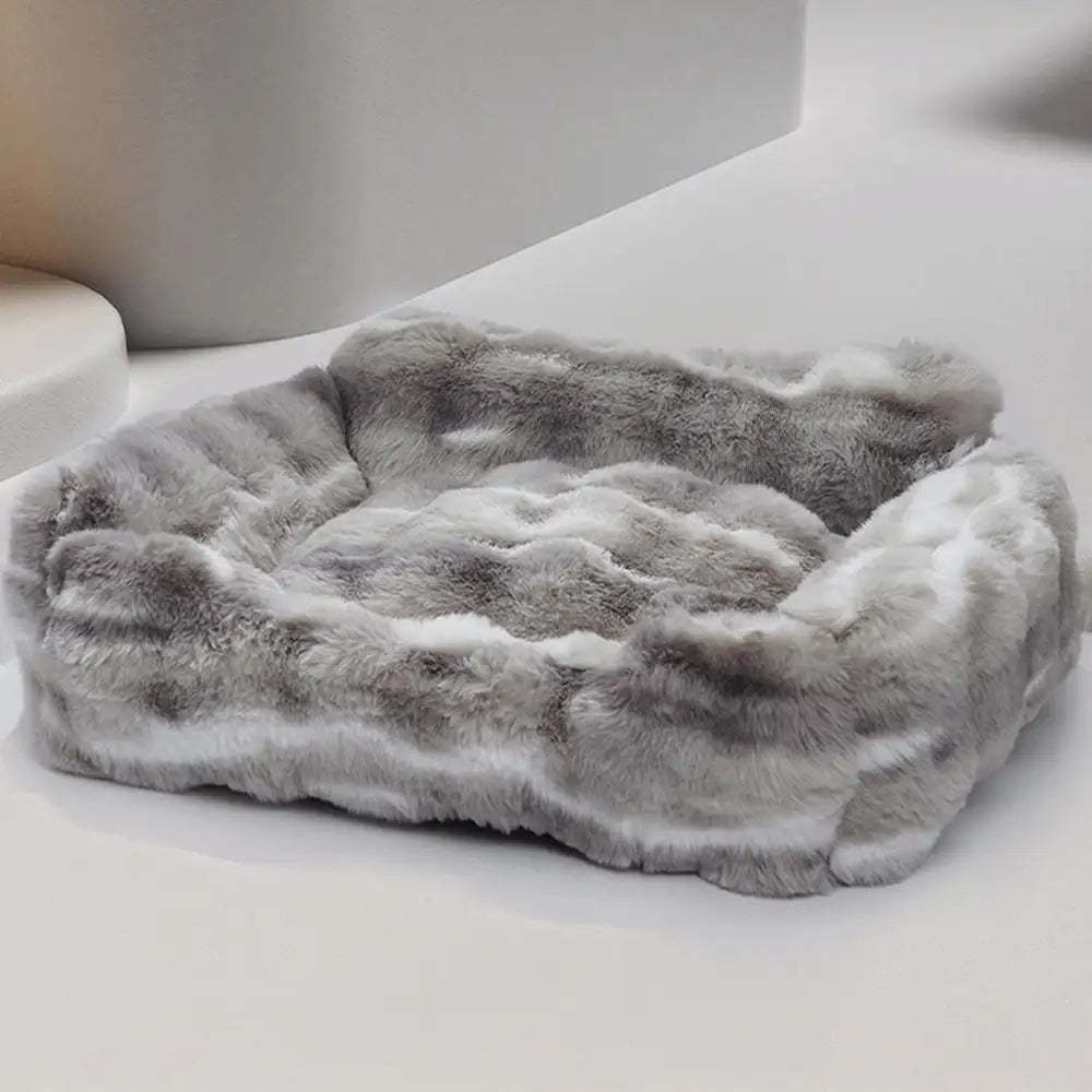 Faux Rabbit Velvet Fluffy Soft Dog And Cat Sofa Bed