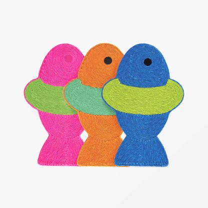 Fish Shaped Decorative Sisal Suction Cups Cat Scratching Board
