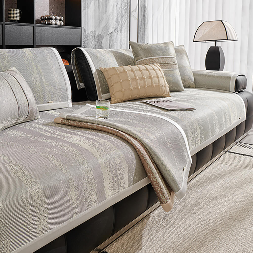 Flowing Cloud Pattern Ice Silk Durable Non-Slip Sofa Cover