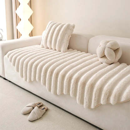 Fluffy Comfort Plush Furniture Protection Decorative Sofa Cover