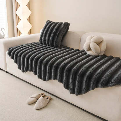 Fluffy Comfort Plush Furniture Protection Decorative Sofa Cover