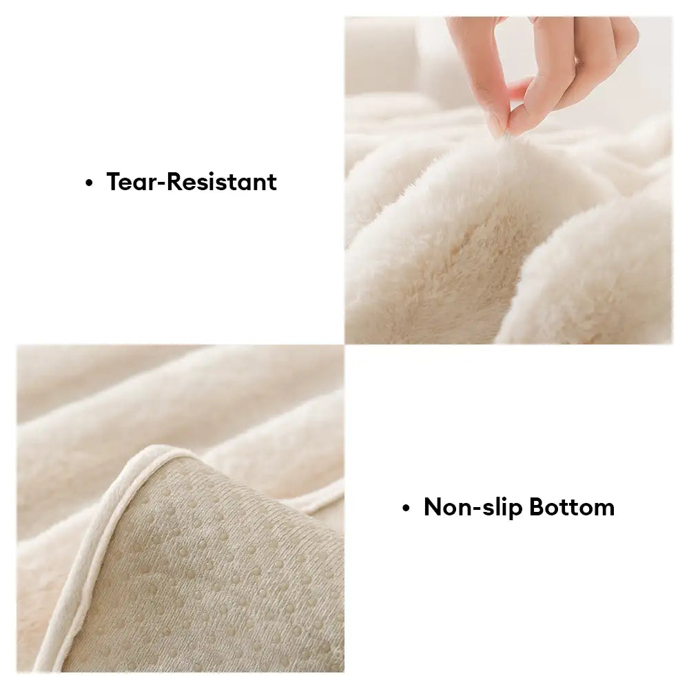 Fluffy Comfort Plush Furniture Protection Decorative Sofa Cover