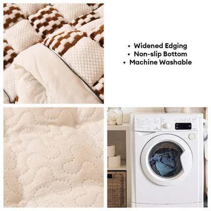 Handmade Plush Chequerboard Pet Mat Comfortable Sofa Cover