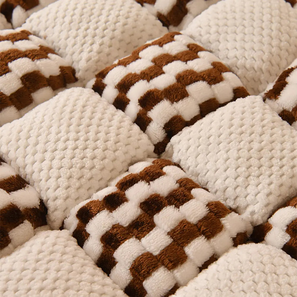 Handmade Plush Chequerboard Pet Mat Comfortable Sofa Cover