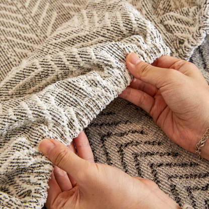 Herringbone Chenille Anti-Slip Magic Sofa Cover