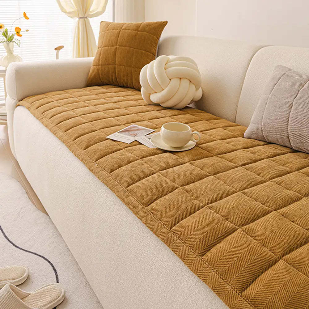 Herringbone Chenille Elegant Breathable Sofa Decoration Non-slip Sofa Cover