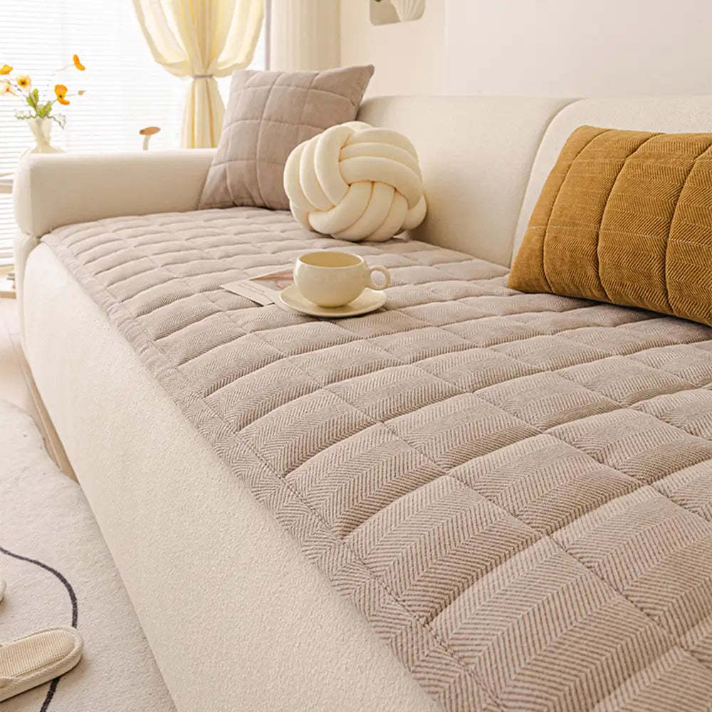 Herringbone Chenille Elegant Breathable Sofa Decoration Non-slip Sofa Cover