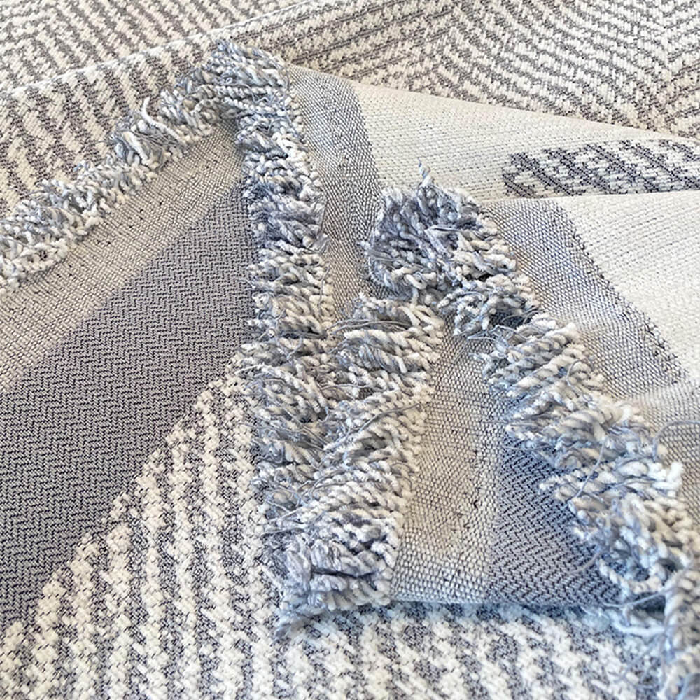Herringbone Pattern Fringed Chenille Throw Sofa Cover