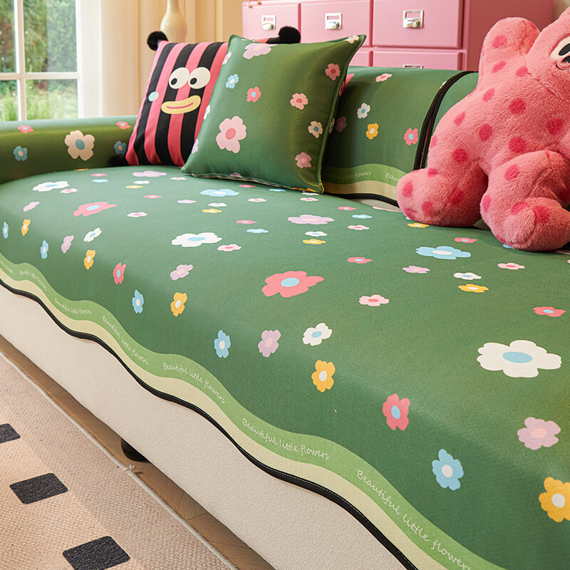 Ice Silk Anti-Scratch Dopamine Pattern Sofa Cover