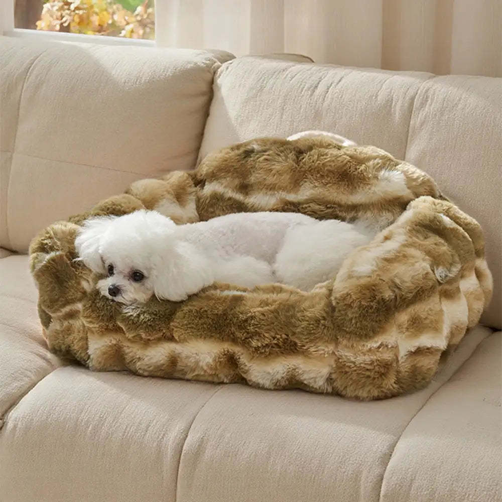 Jungle Secret Tie-Dye Plush Cosy Dog And Cat Sofa Bed