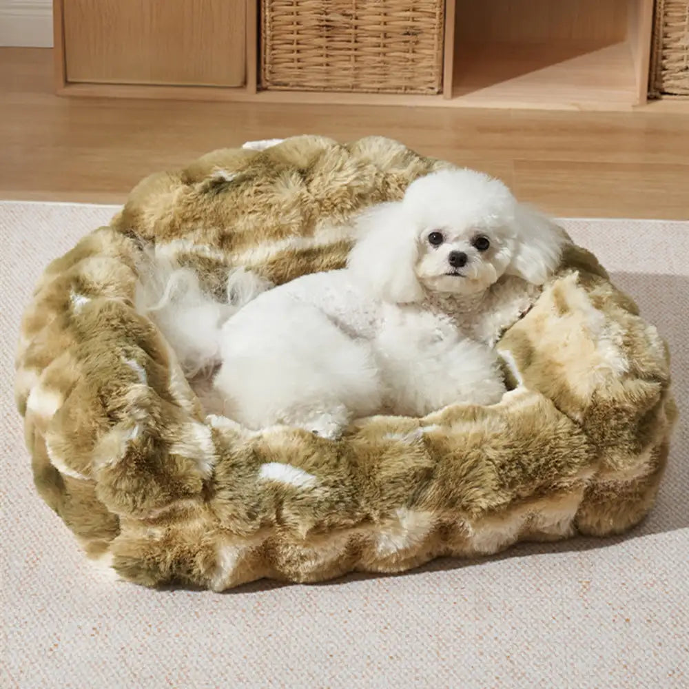 Jungle Secret Tie-Dye Plush Cosy Dog And Cat Sofa Bed