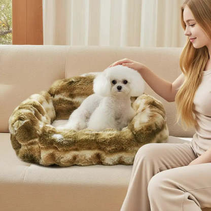 Jungle Secret Tie-Dye Plush Cosy Dog And Cat Sofa Bed