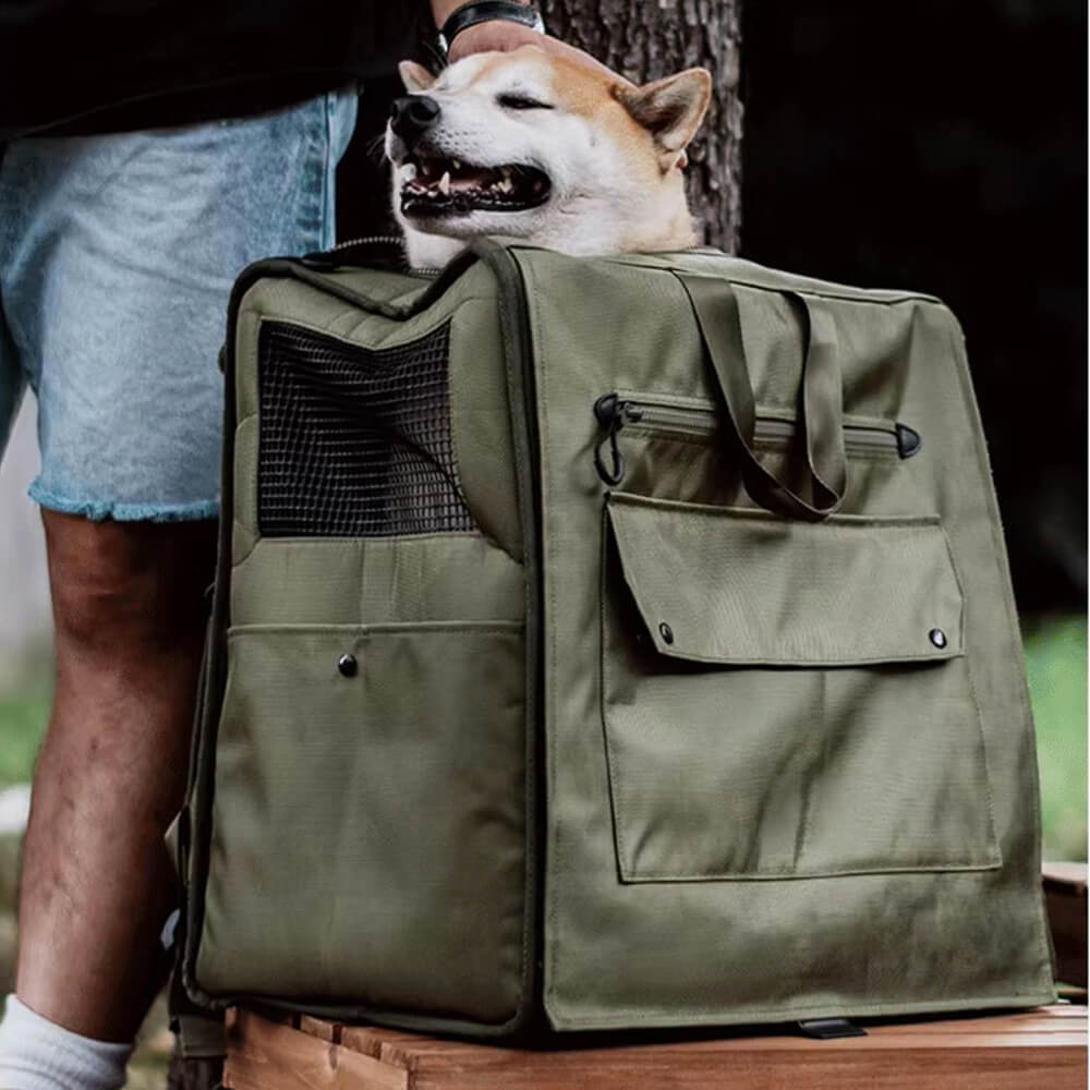 Large Space Breathable Mesh Waterproof Travel Pet Carrier Backpack - FUNNYFUZZY