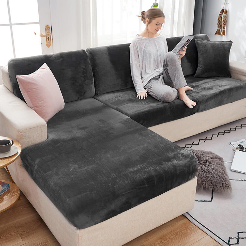 Luxury Shiny Velvet Stretch Full Protection Magic Sofa Cover