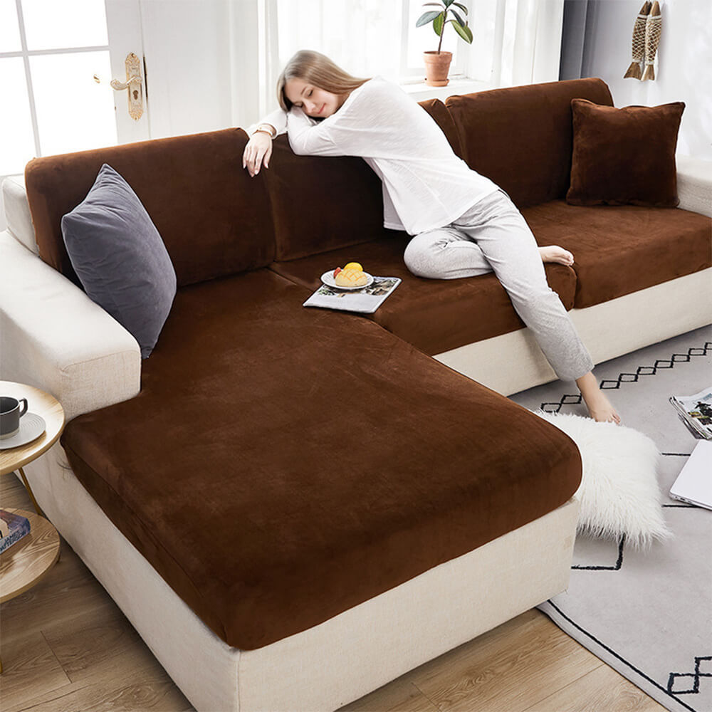 Luxury Shiny Velvet Stretch Full Protection Magic Sofa Cover