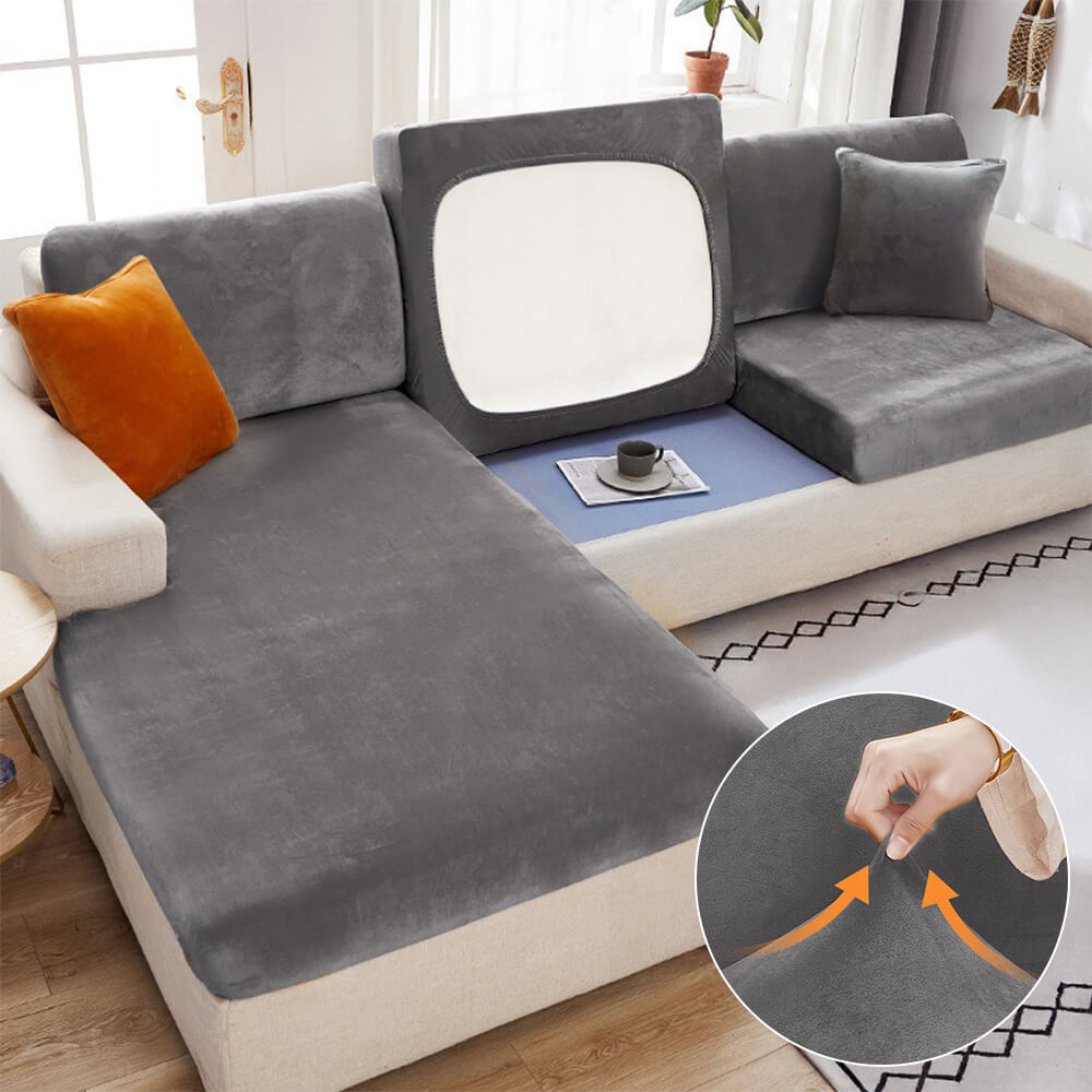Luxury Shiny Velvet Stretch Full Protection Magic Sofa Cover