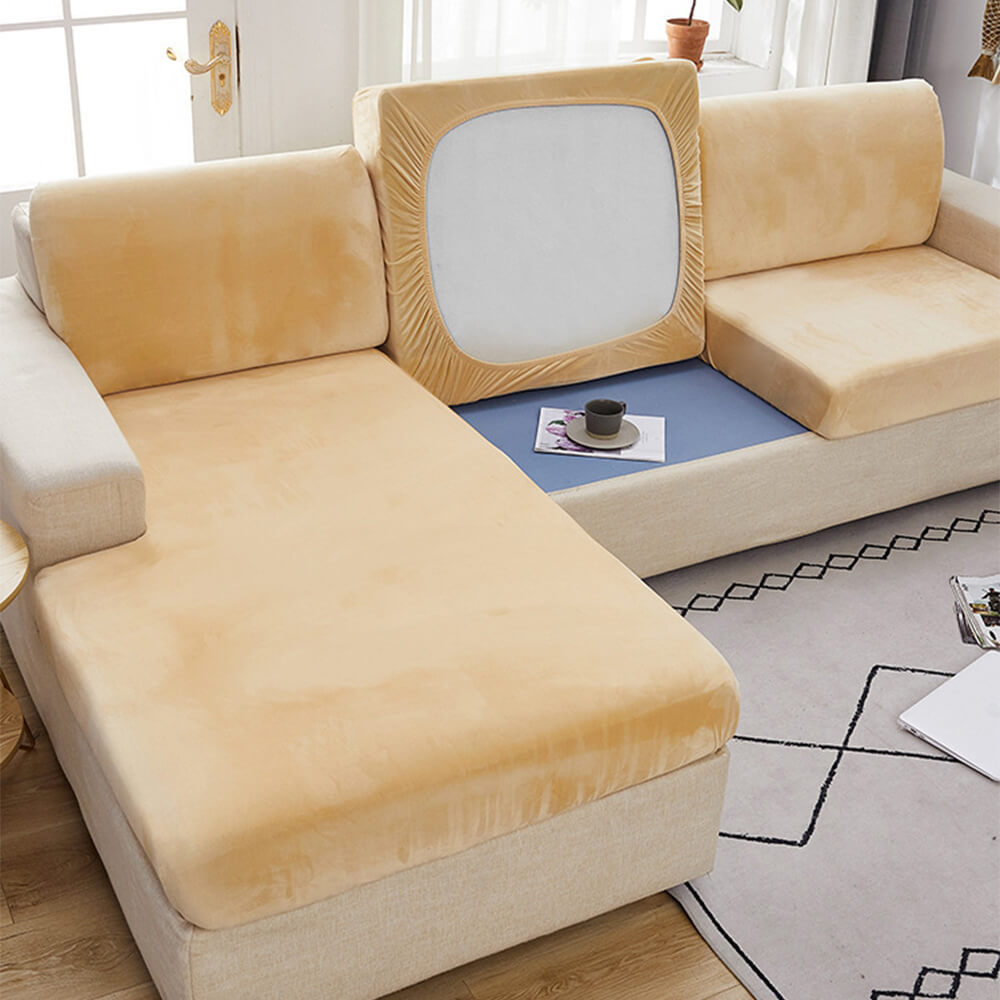 Luxury Shiny Velvet Stretch Full Protection Magic Sofa Cover
