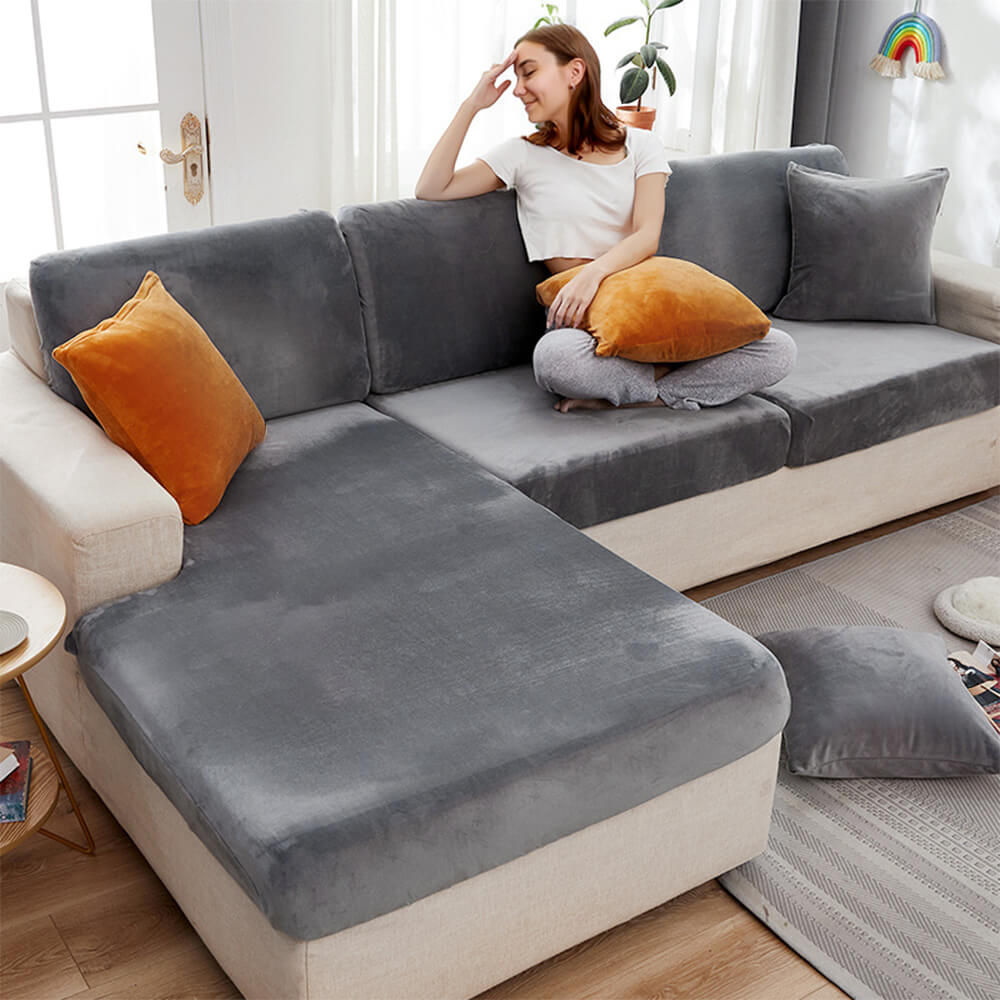 Luxury Shiny Velvet Stretch Full Protection Magic Sofa Cover