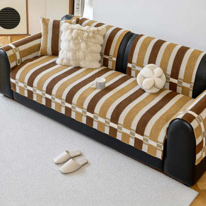 Mid-Century Modern Chenille Scratch-Resistant Furniture Protection Non-Slip Sofa Cover