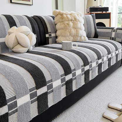 Mid-Century Modern Chenille Scratch-Resistant Furniture Protection Non-Slip Sofa Cover