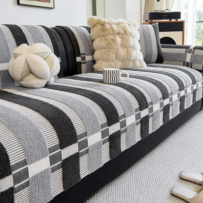 Mid-Century Modern Chenille Scratch-Resistant Furniture Protection Non-Slip Sofa Cover