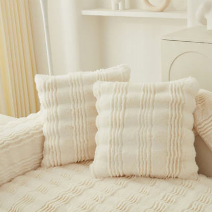 Modern Comfortable Faux Rabbit Fur Anti-Slip Sofa Cover