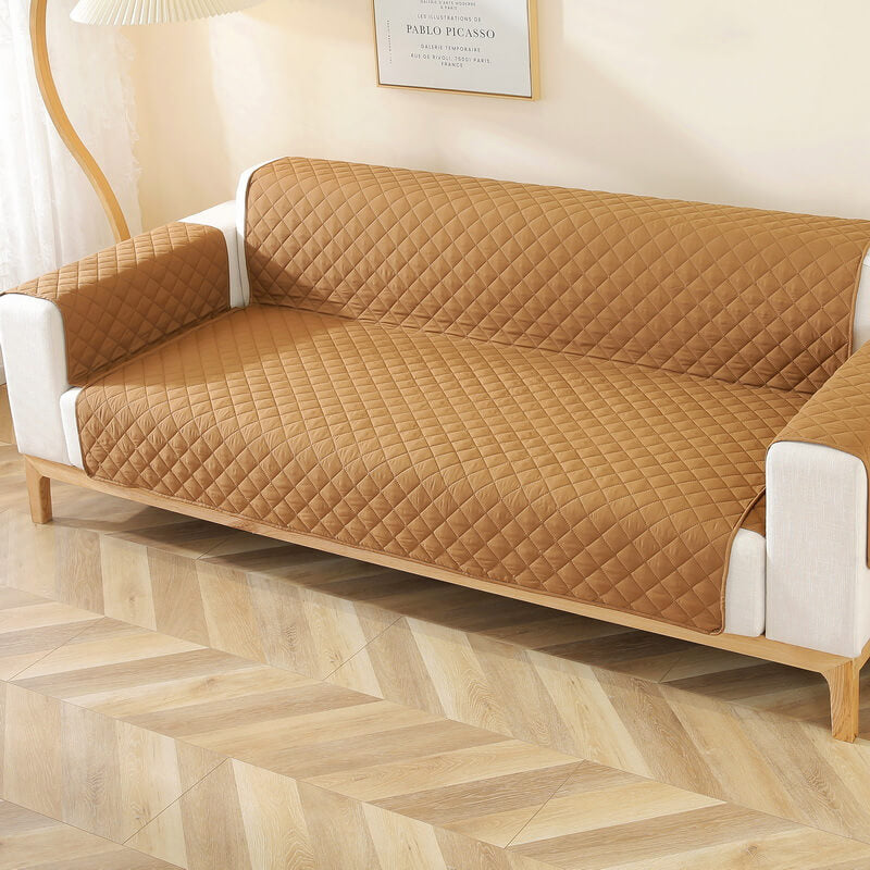 Modern Diamond One-Piece Sofa Protector Water-resistant Non-Slip Sofa Cover with Armrest