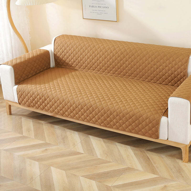 Modern Diamond One-Piece Sofa Protector Water-resistant Non-Slip Sofa Cover with Armrest
