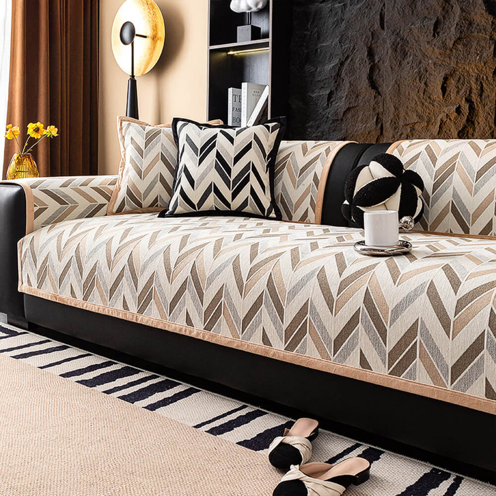 Modern Scandinavian Pet-Friendly Chenille Non-Slip Sofa Cover