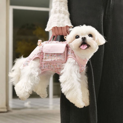 Multifunctional Carrier & Walk Vest Dog Harness Backpack for Small Dog