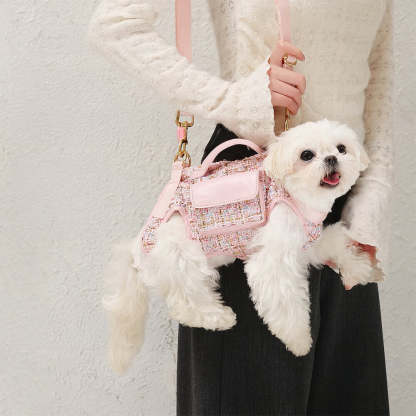 Multifunctional Carrier & Walk Vest Dog Harness Backpack for Small Dog