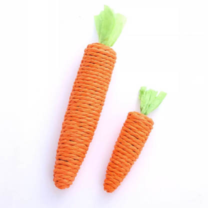 Natural Sisal Carrot Chew Toy Bite-Resistant Cat Teething Toy