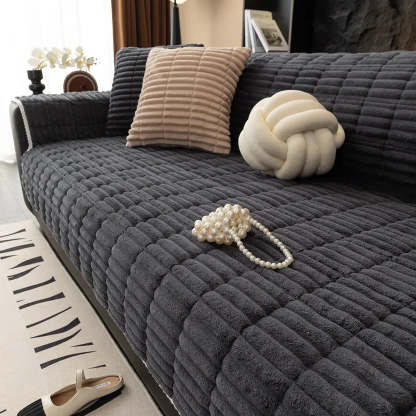 One-Piece Cosy Flannel Sofa Protection Non-Slip Sofa Cover