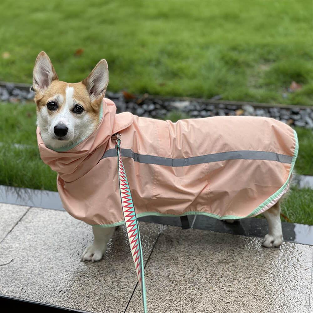 Outdoor Lightweight Waterproof Dog Raincoat with Reflective Strip Hoodie FunnyFuzzy