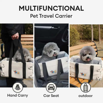 Portable Travel Faux Leather Waterproof Centre Console Pet Car Seat