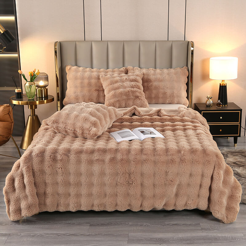 Faux fur double bed throw sale