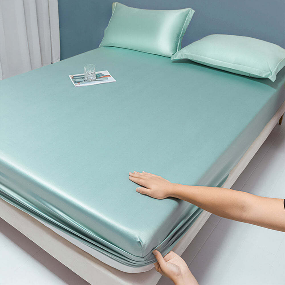 Premium Solid Colour Silky Cooling 100s Lyocell Fitted Sheet Mattress Cover