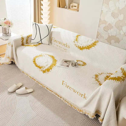 Simple Double-Sided Plush Yarn Scratch-Resistant Comfortable Sofa Cover - Fireworks