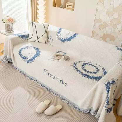 Simple Double-Sided Plush Yarn Scratch-Resistant Comfortable Sofa Cover - Fireworks
