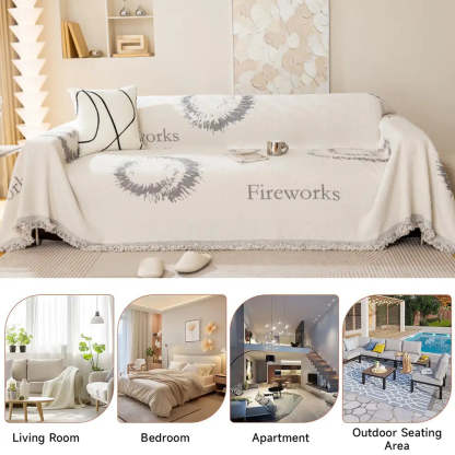 Simple Double-Sided Plush Yarn Scratch-Resistant Comfortable Sofa Cover - Fireworks