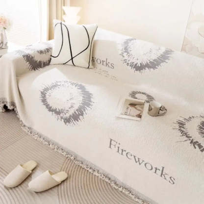 Simple Double-Sided Plush Yarn Scratch-Resistant Comfortable Sofa Cover - Fireworks