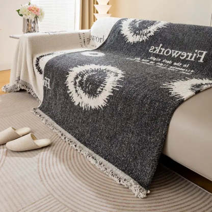 Simple Double-Sided Plush Yarn Scratch-Resistant Comfortable Sofa Cover - Fireworks