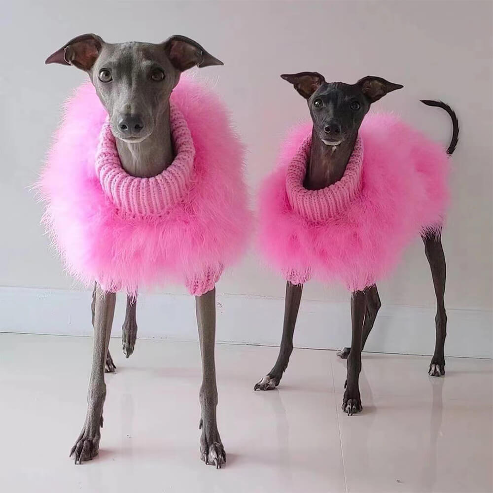 Soft Fluffy Fashion Luxurious Dog Clothes Turtleneck Knit Jumper