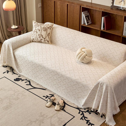 Soft T-Pattern Cotton Gauze Sofa Drape Throw Sofa Cover
